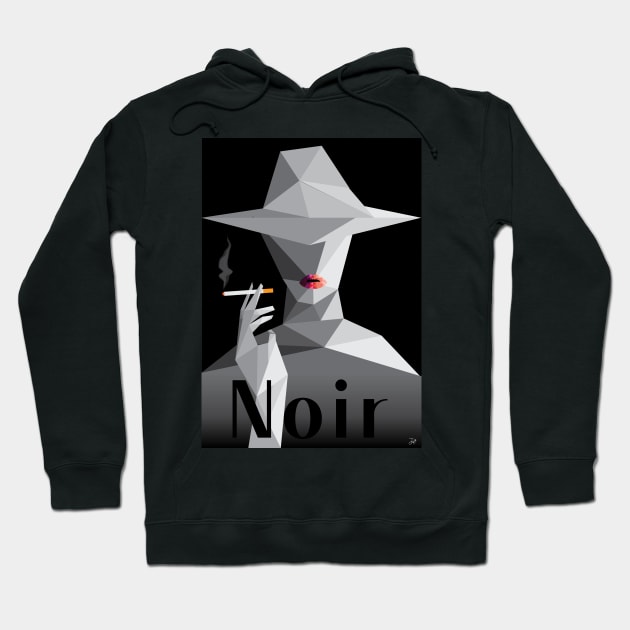 Noir french woman smoking art Hoodie by JDP Designs